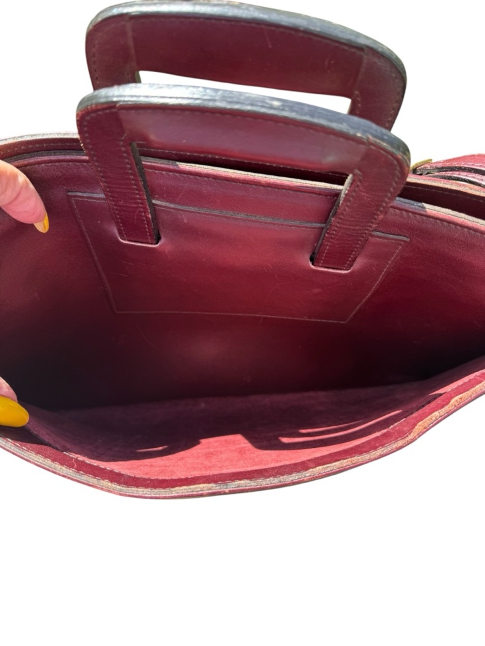 Leather Briefcase Shoulder Bag in Dark Brown - Picture 5 of 9